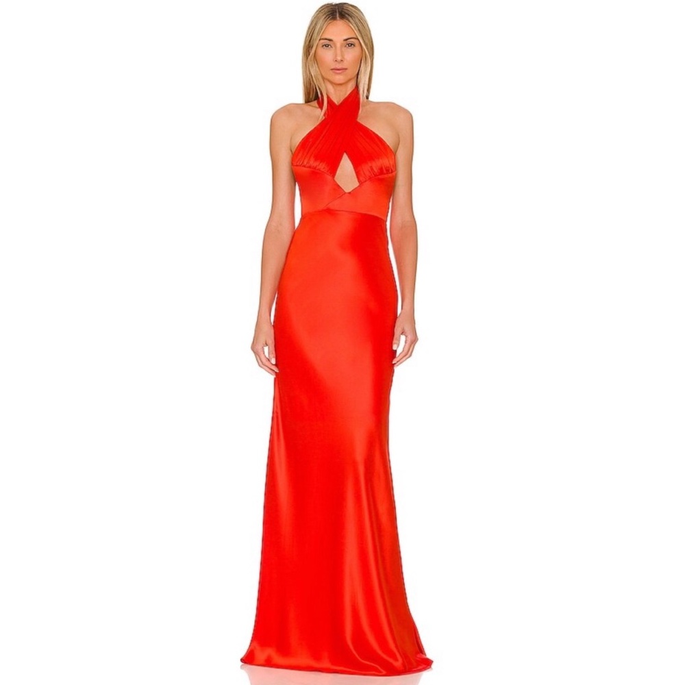 Sau Lee Liv Halter Neck Gown